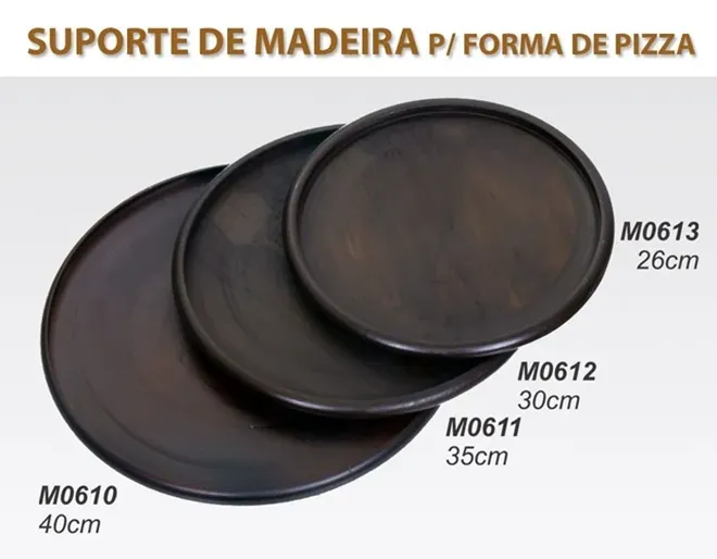 Suporte para Forma de Pizza 35 cm Madeira Domingos - DPP 611 — imagem 2