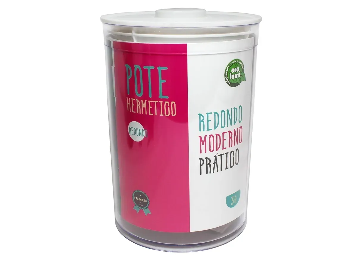 Pote Hermético Redondo 3 L Acrílico Ecolumi Gedex - GDX 068 — imagem 2