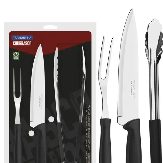 CONJUNTO CHURRASCO 3PCS CABO PP MARROM PLENUS 23498/449 — imagem 2