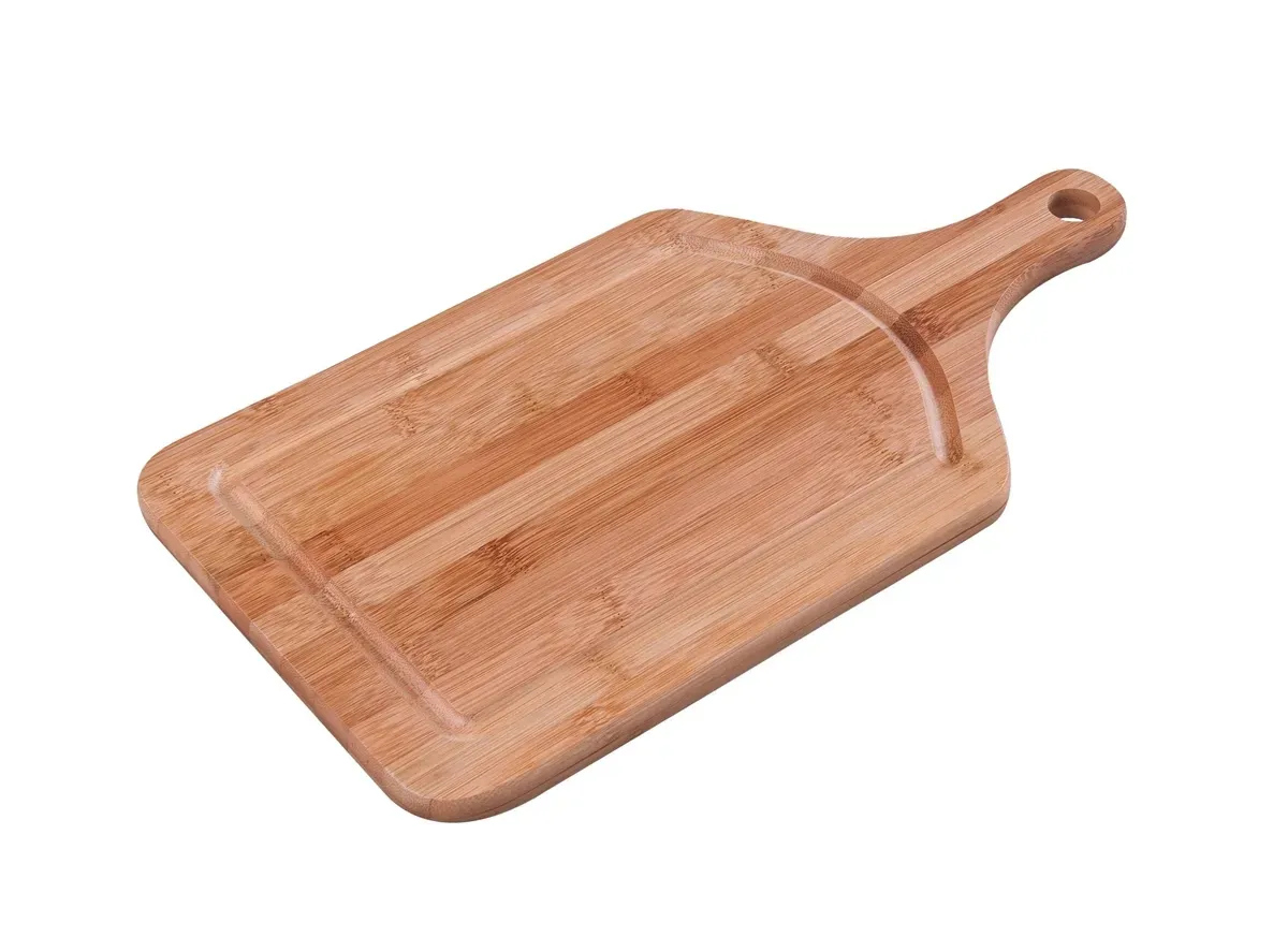 Tábua de Corte Bambu 50 x 30 cm Caneleta e Cabo Mor - OMM 098 — imagem 2