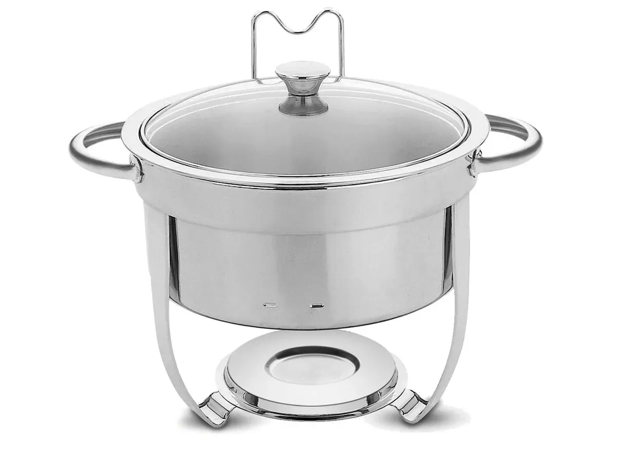 Rechaud Banho Maria Redondo Aço Inox Tampa Vidro 7 L Tramontina - TRM 707 — imagem 2