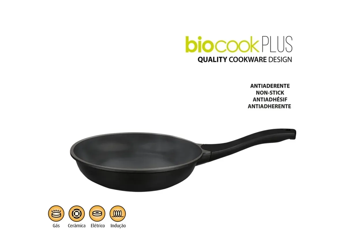 Frigideira Antiaderente Preta 28 cm cabo Soft Touch Biocook Jomafe - JOM 008 — imagem 2