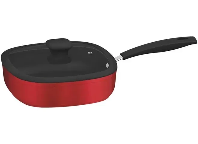 Frigideira Alumínio Antiaderente 2,9 L Tampa de Vidro Refinatta Vermelho Tramontina - TRM 384 — imagem 2
