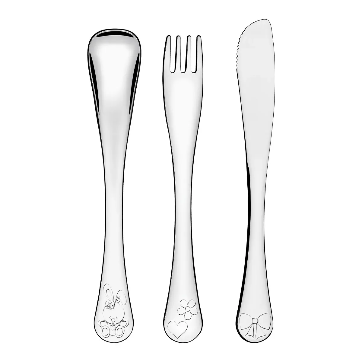 Conjunto de Talheres Infantil Aço Inox Rosa (3 Peças) Le Petit Tramontina - TMT 824 — imagem 2