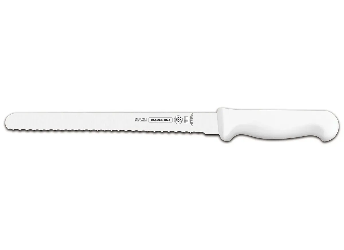 Faca Fiambres Aço Inox 8 Polegadas Cabo Branco Profissional Tramontina - TRM 271 — imagem 2