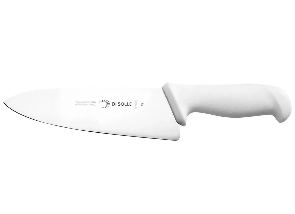 Faca Carne Aço Inox 8 Polegadas Cabo Branco Durafio Profissional Di Solle - SOL 043 — imagem 2