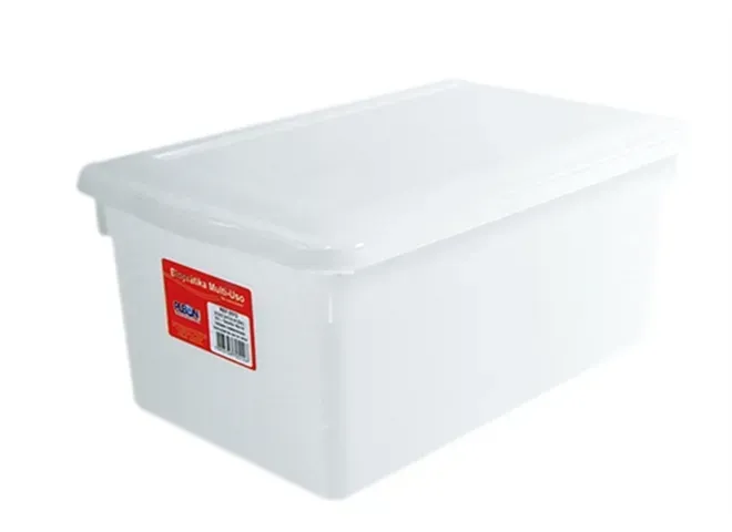 Caixa Organizadora Plástico com Tampa Branca 8 L Bioprátika Pleion - PLE 029 — imagem 2