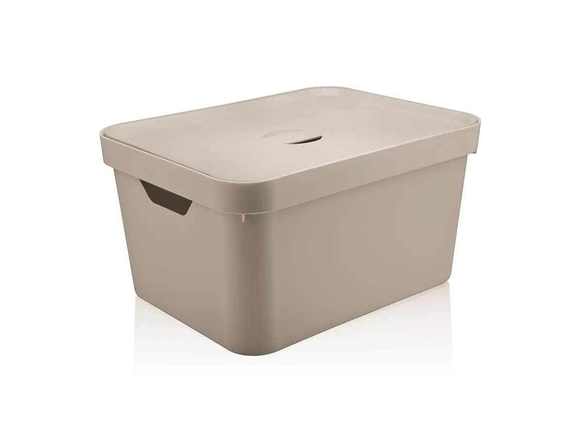 Caixa Organizadora Plástica com Tampa 32 L Bege Martiplast - MTP 068 — imagem 2
