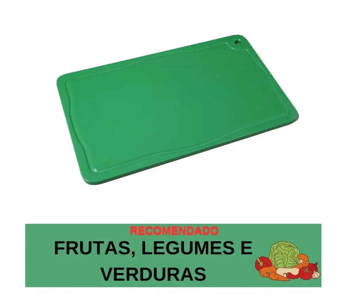 Tábua de Corte com Canaleta Polietileno 50 x 30 cm Verde Pronyl - PNY 670 — imagem 2