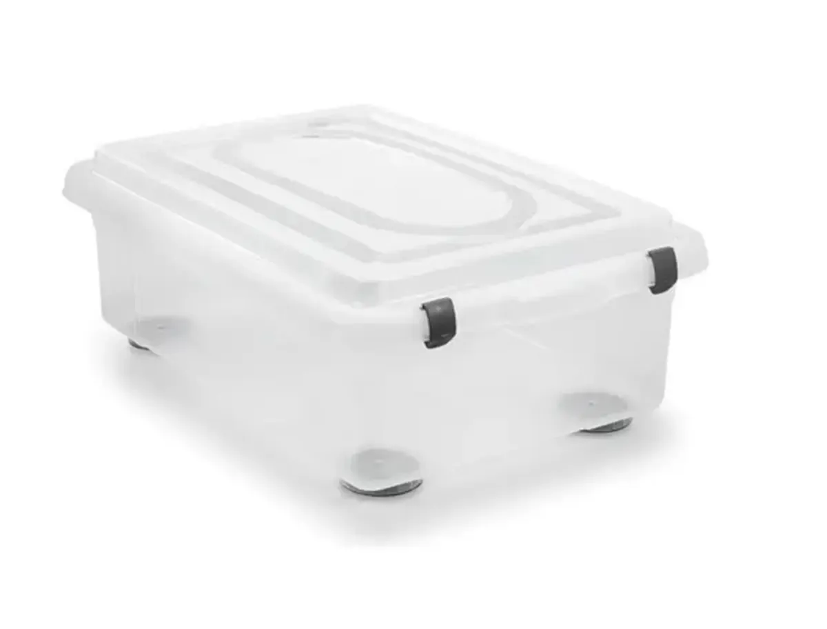 Caixa Organizadora Grande Plástico Transparente 28,2 L SanRemo - SAN 107 — imagem 2