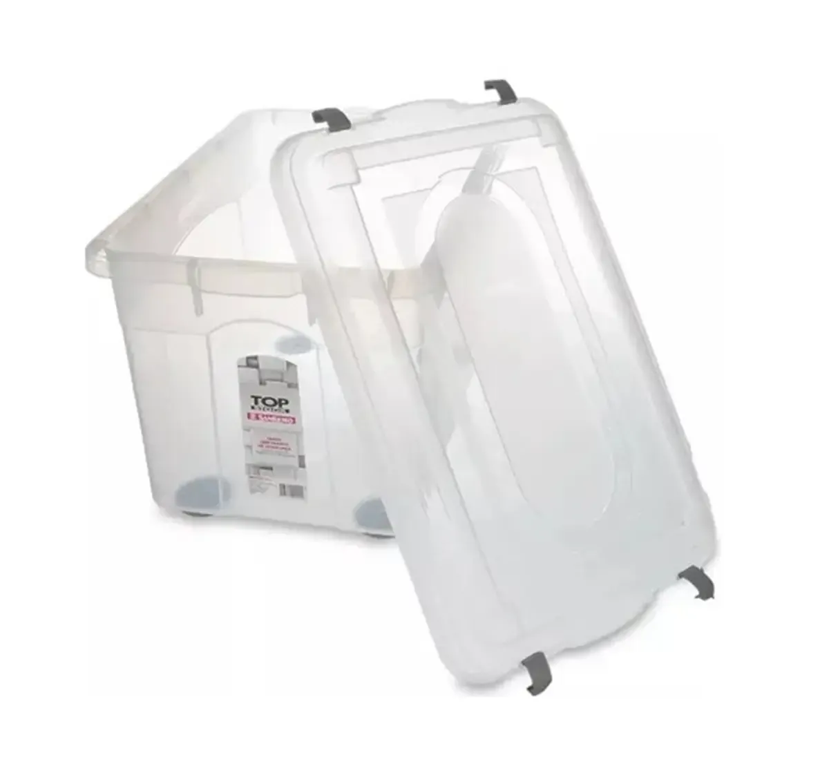 Caixa Organizadora Grande Plástico Transparente 56,1 L SanRemo - SAN 108 — imagem 2