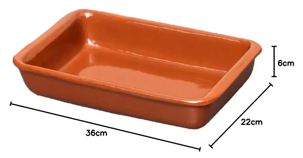 Assadeira de Barro Retangular 21 x 33 cm Casserole - CAS 012 — imagem 2