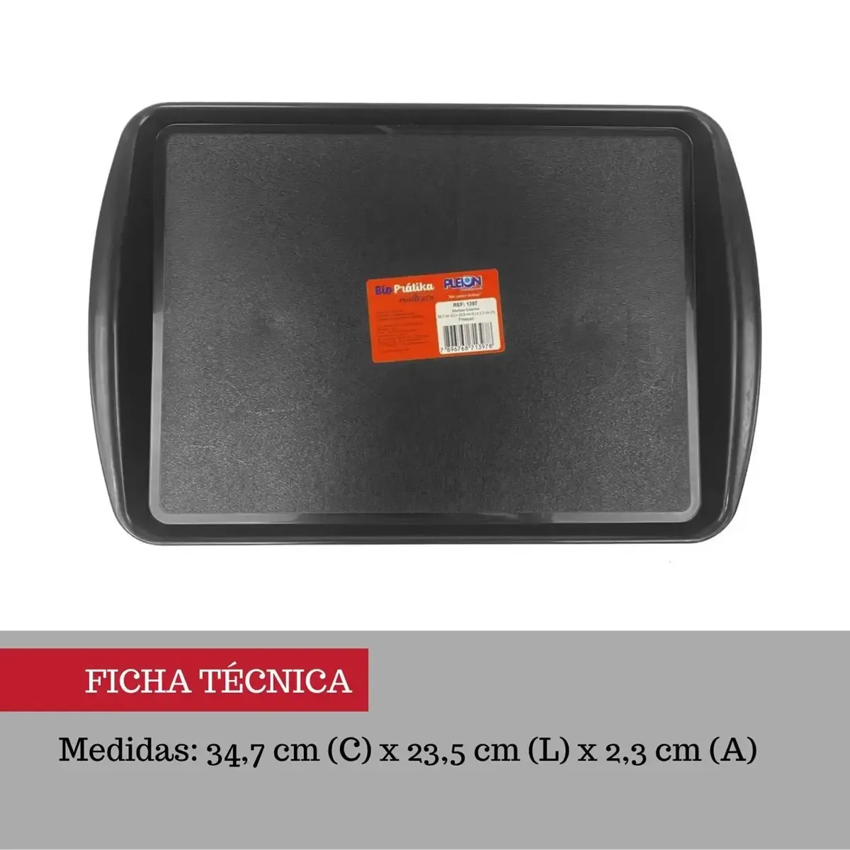 Bandeja Plástica FAST FOOD SNACKS Preta 1397 - Pleion - PLE 025 — imagem 2