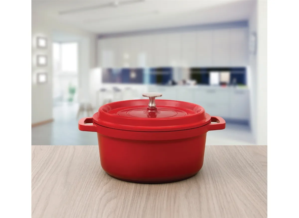 Caçarola Alumínio Antiaderente Vermelho com Tampa e Alças 6 L Grand Gourmet - 4784/128 - Brinox - BRX 702 — imagem 2