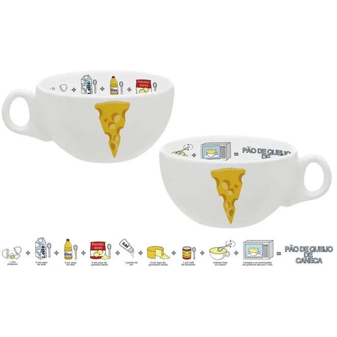 Caneca Porcelana 300 ml Pão de Queijo Oxford - OXF 306 — imagem 2
