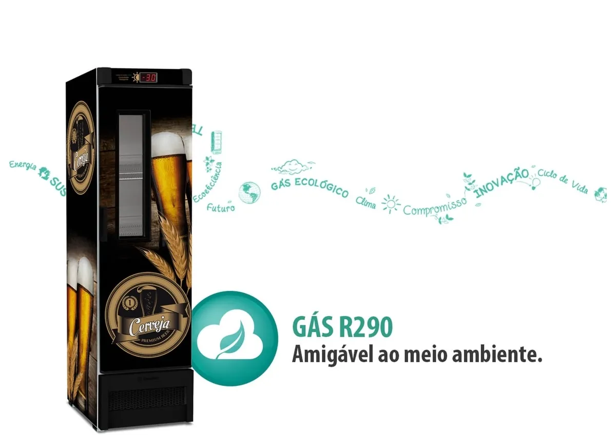 Cervejeira Vertical 1 Porta com Visor Adesivada 324 L 220 V - VN28FL - Metalfrio - 0MT 048 — imagem 2
