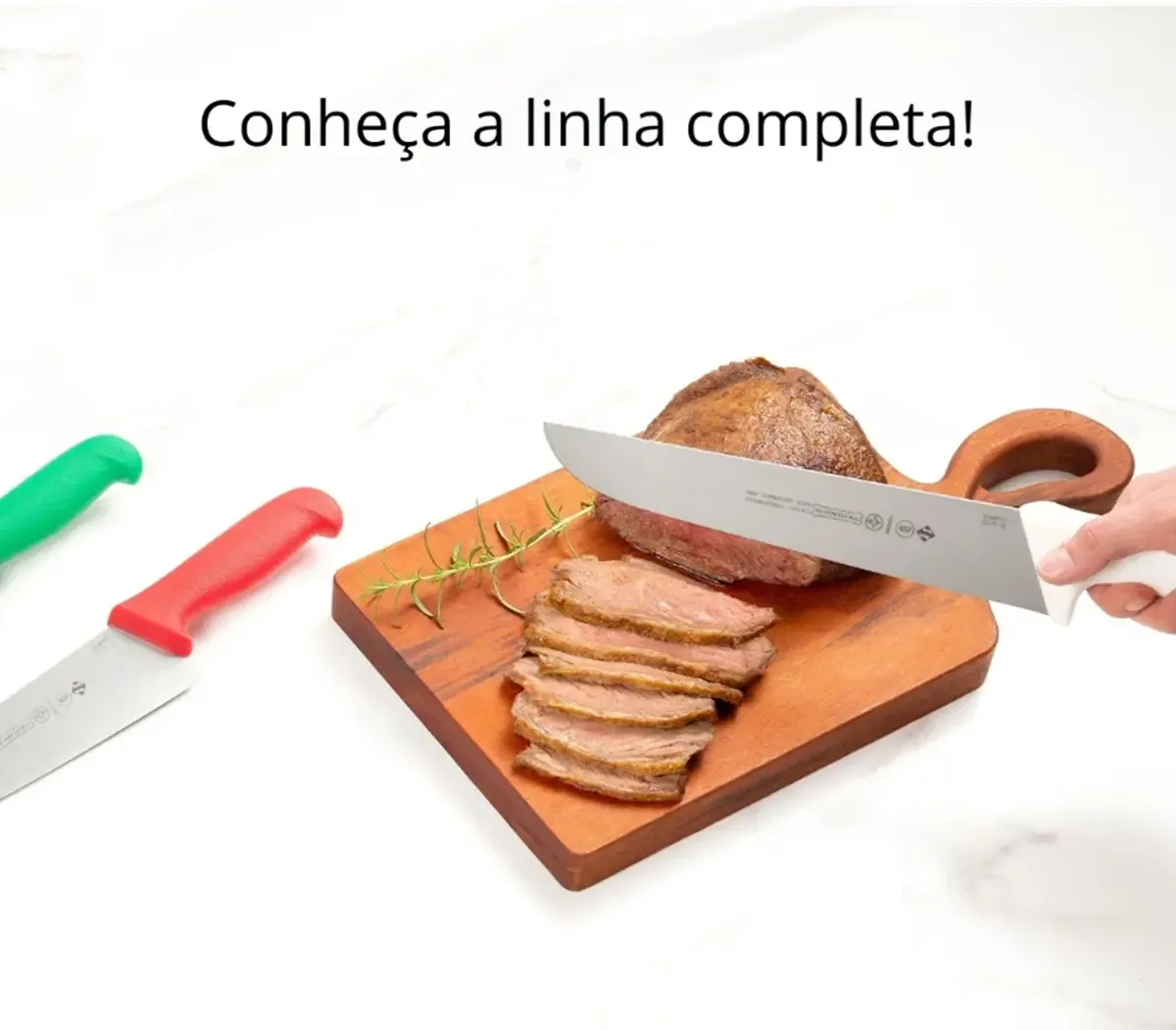 Faca Carne Aço Inox 12 Polegadas Cabo Vermelho Profissional Mundial - MND 085 — imagem 2