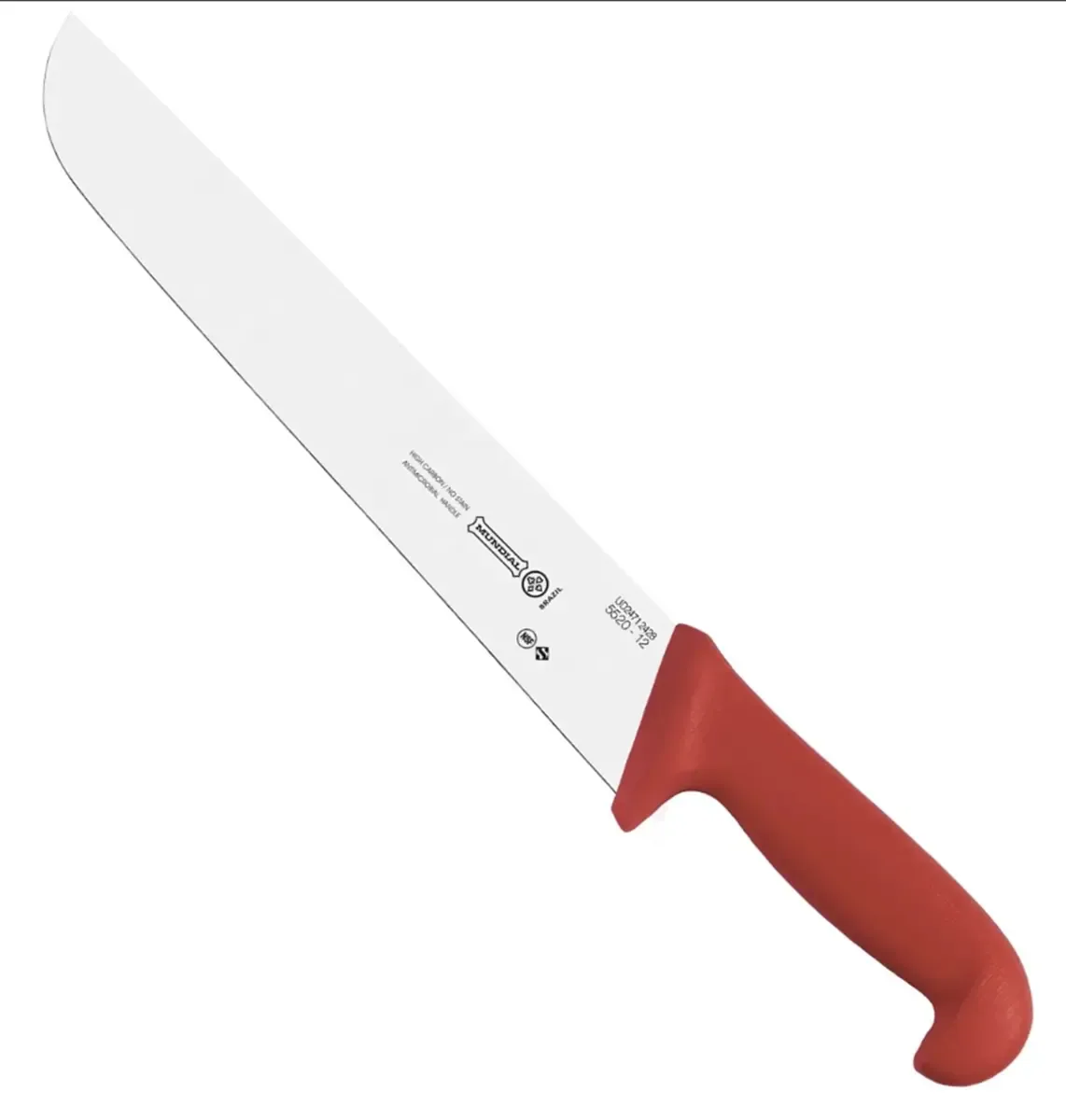 Faca Carne Aço Inox 12 Polegadas Cabo Vermelho Profissional Mundial - MND 085 — imagem 3
