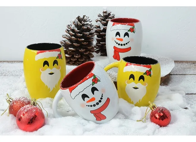 Caneca Cerâmica 300 ml Amarela Natal Papai Noel Ceraflame - CER 338 — imagem 2