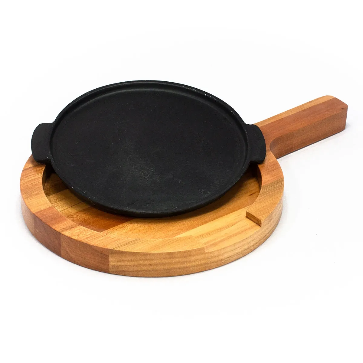 Tábua de Madeira para Churrasco Redonda Chapa Alumínio 25 cm MS Madeiras - MSM 032 — imagem 2