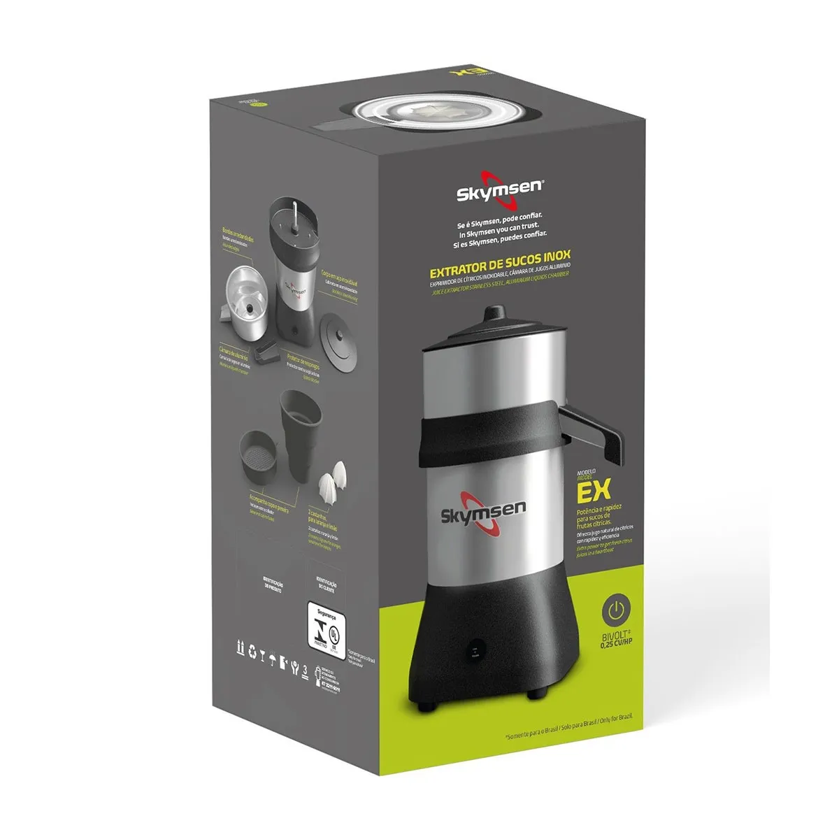 Espremedor de Frutas Alumínio Bivolt EX 619418 - Skymsen - 0SN 874 — imagem 3