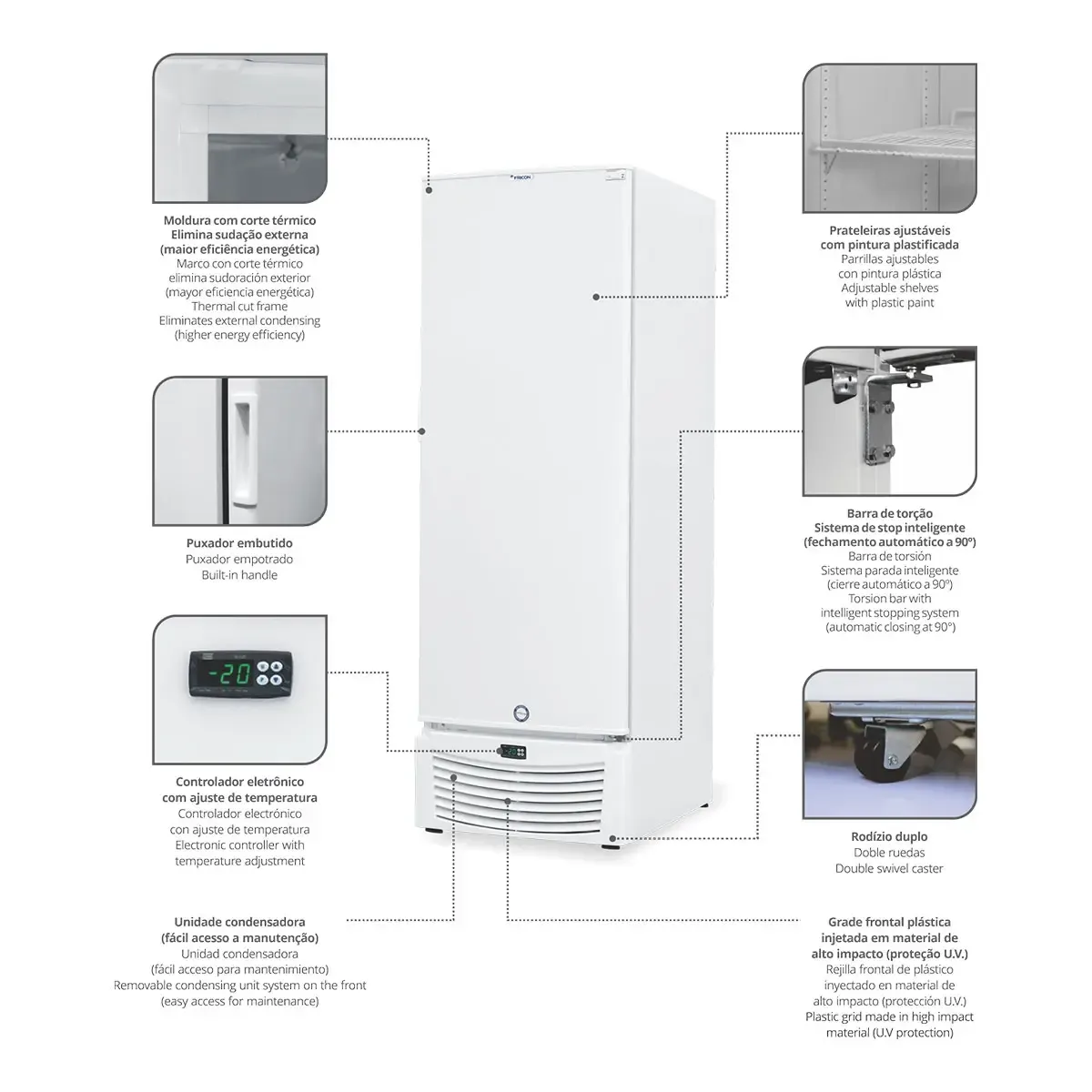 Congelador Vertical 1 Porta 565 L - VCFB565-2C000 - Fricon - 0FN 021 — imagem 2