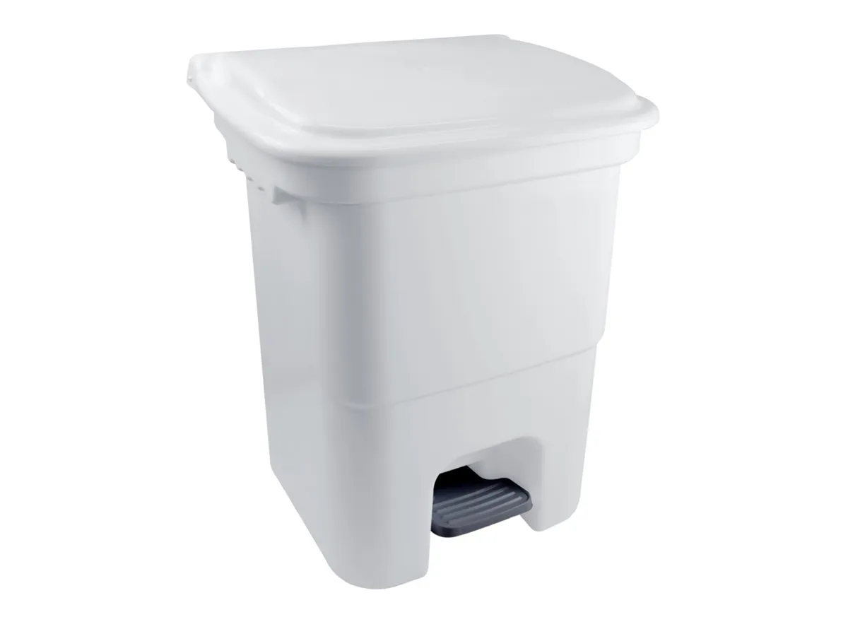Lixeira Plástica com Pedal 50 L Branca Plasvale - PVL 040 — imagem 4