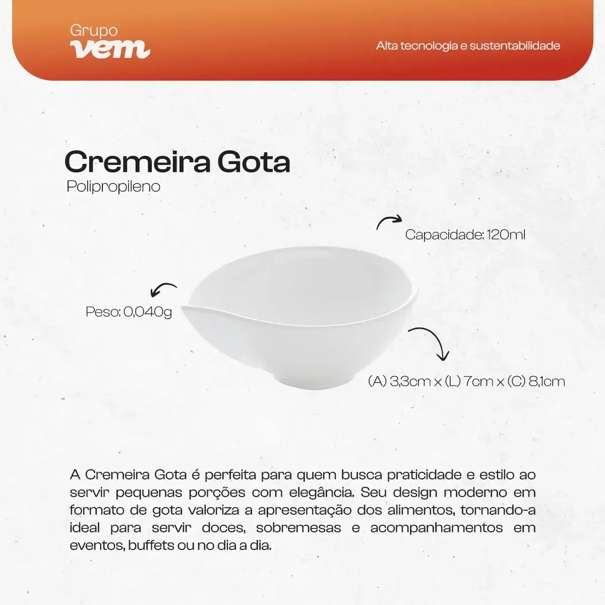 Cremeira Gota Polipropileno 120ml Tropical Branca - Vemplast - VEM 062 — imagem 4