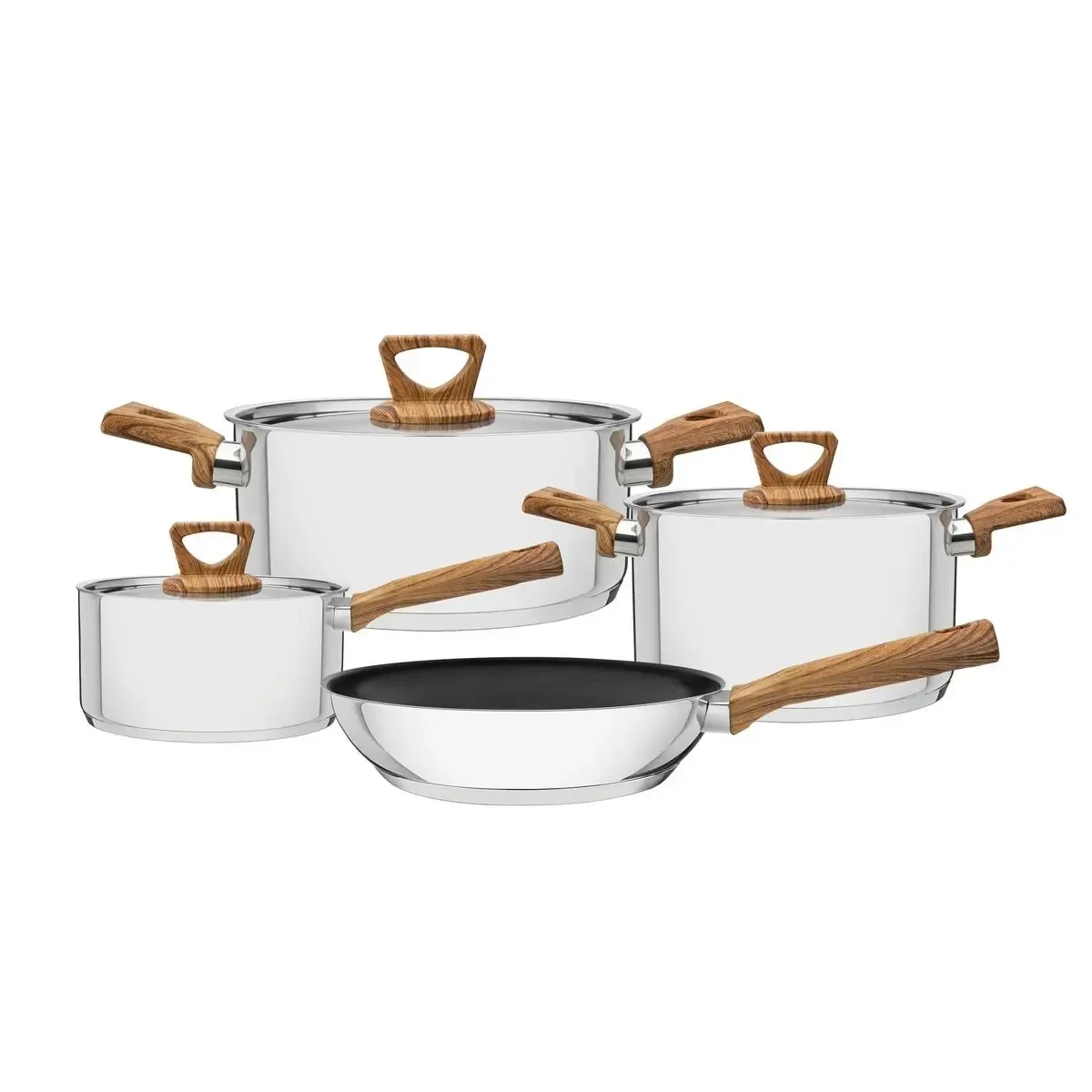 Jogo de Panelas Aço Inox Fundo Triplo 4 Peças Com Revestimento Starflon Brava Tramontina - TRM 498 — imagem 4