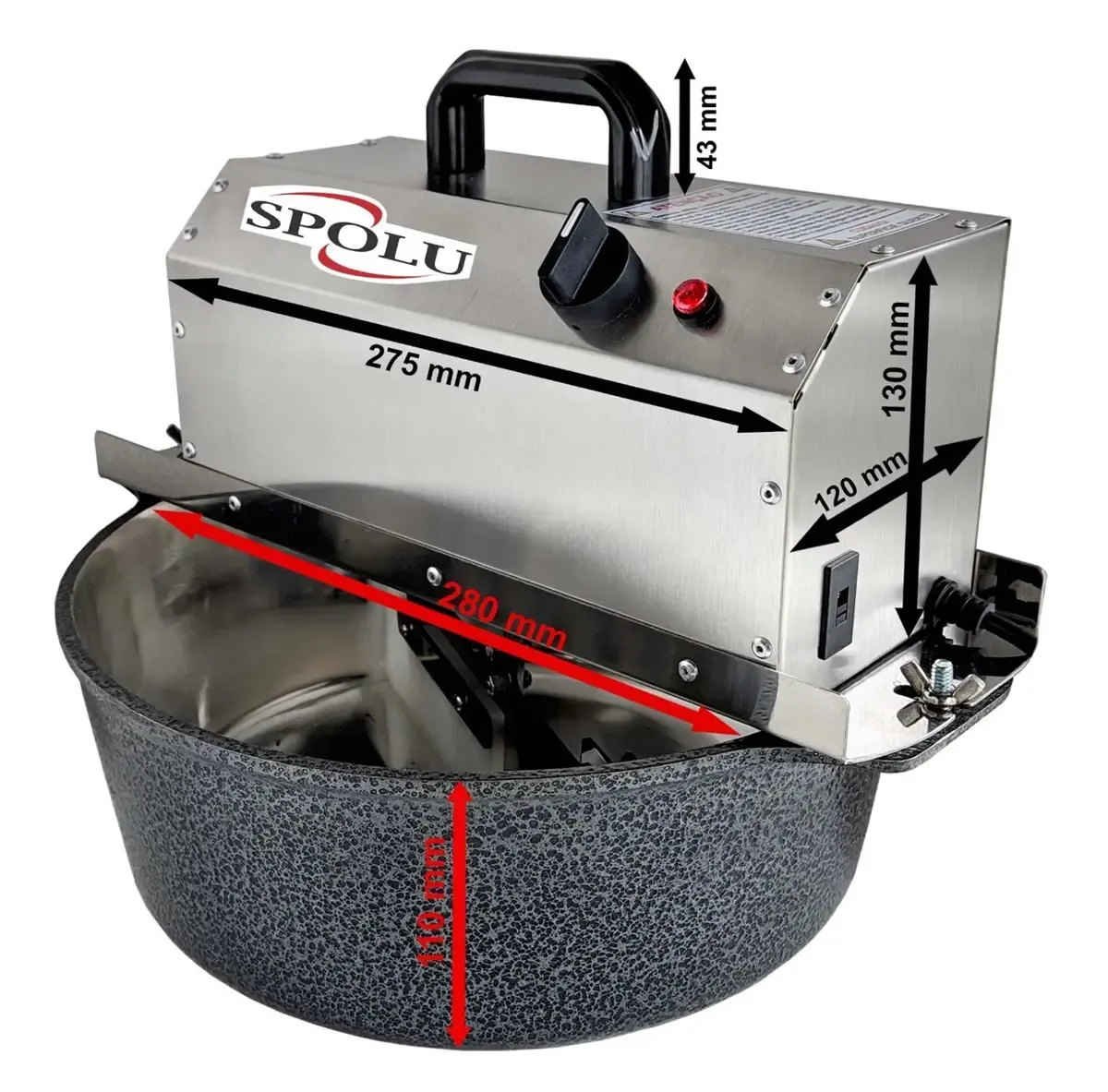Panela Mexedora Alumínio Elétrica 5L 25W Bivolt SPL-405 Spolu - 0SL 080 — imagem 3
