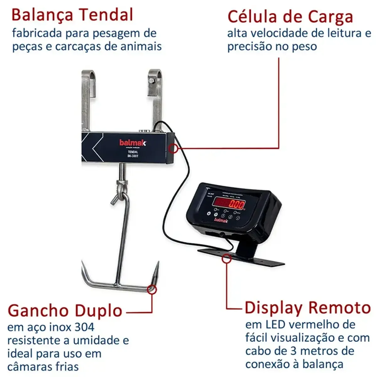 Balança Digital Pesadora 300kg Tendal BK-300T Standard PA1315 - Balmak - 0BK 010 — imagem 3