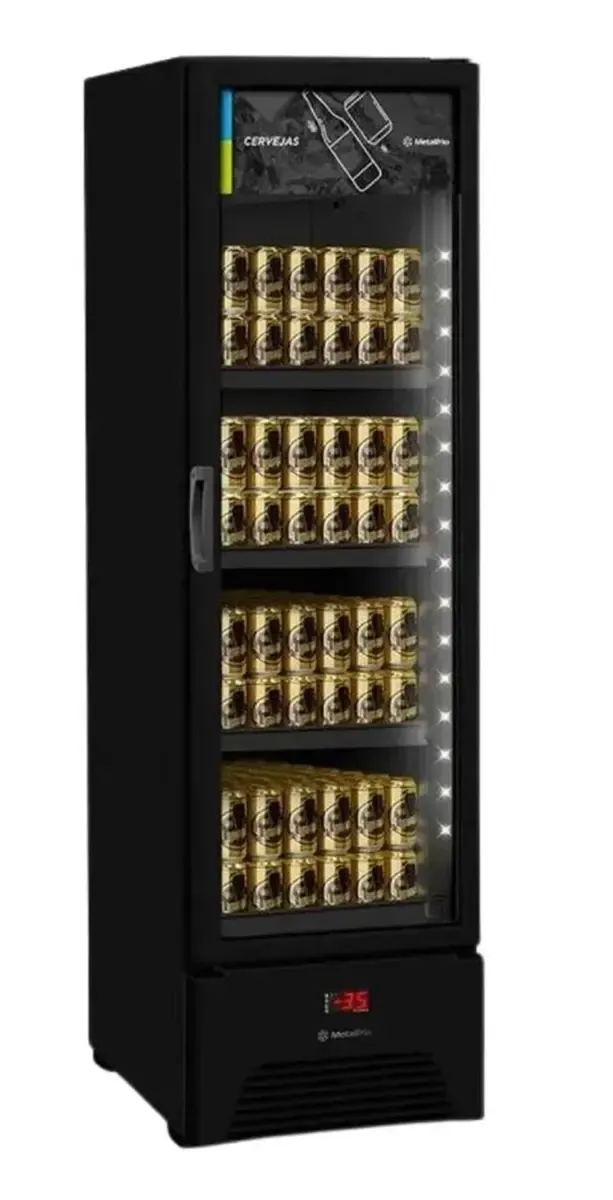 Cervejeira Vertical 337L 1Porta 127V Preta All Black Optima Led Slim VN28RHBD26 Metalfrio - 0MT 121 — imagem 4