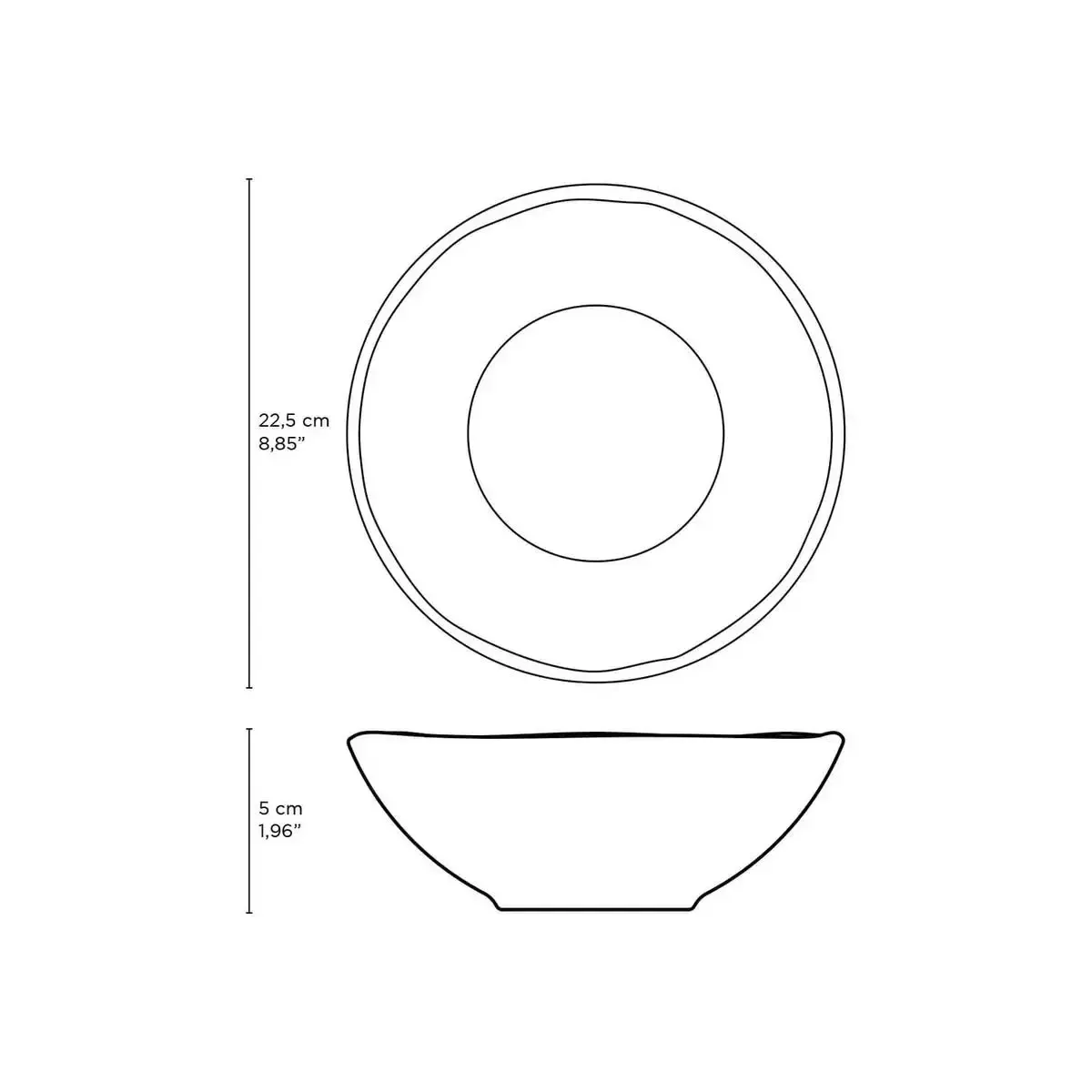 Prato Fundo Cerâmica 22,5cm Preto Matte Porto Brasil - PBC 002 — imagem 2