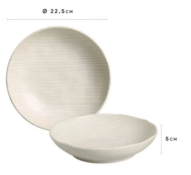 Prato Fundo Cerâmica 22,5 cm Bio Stoneware Infinita Porto Brasil - PBC 011 — imagem 2
