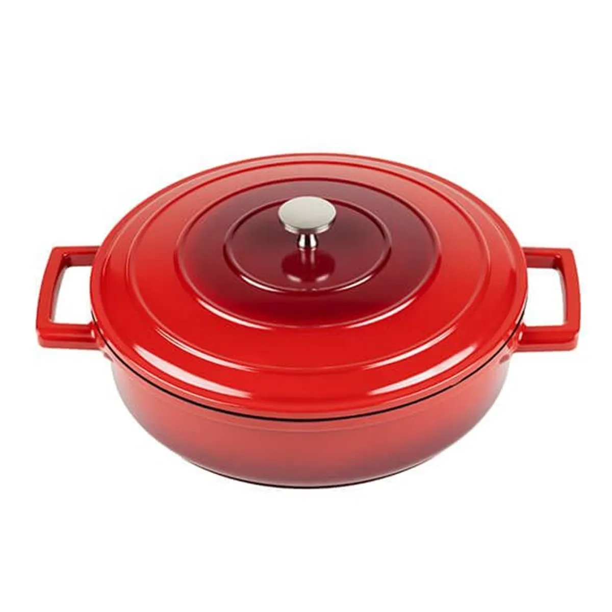 Caçarola Aluminio Baixa 28cm ONE c/tampa Antiaderente Vermelha Jomafe - JOM 095 — imagem 2