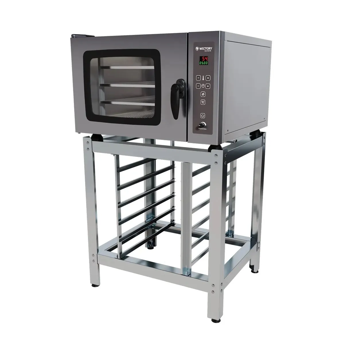 Forno Turbo Pães Eletrico Para 4 Assadeira 40cm 220V Com Cavalete Com Timmer da Turbina Whp 80 Monofasico WHP 80C/CAV - Wictory - 0wc 042 — imagem 2