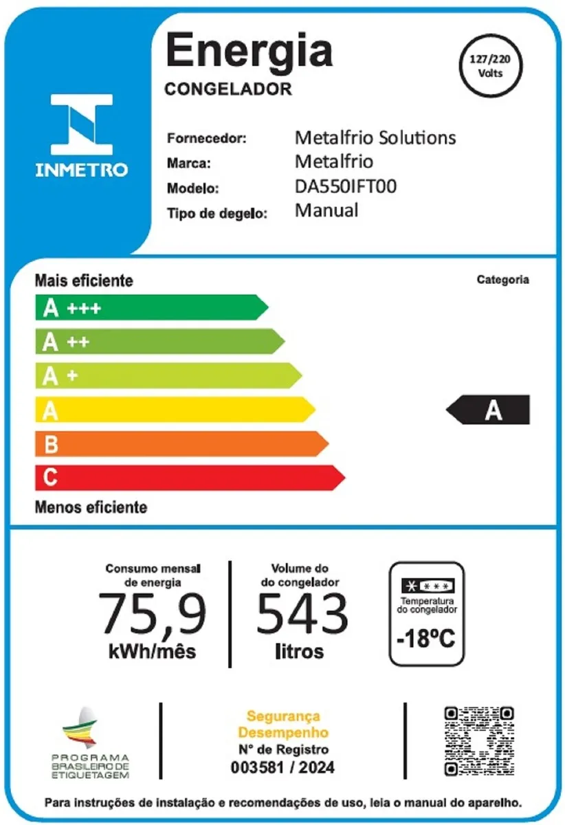 Freezer Horizontal Metalfrio 543 Litros DA550 - 0MT 129 — imagem 7