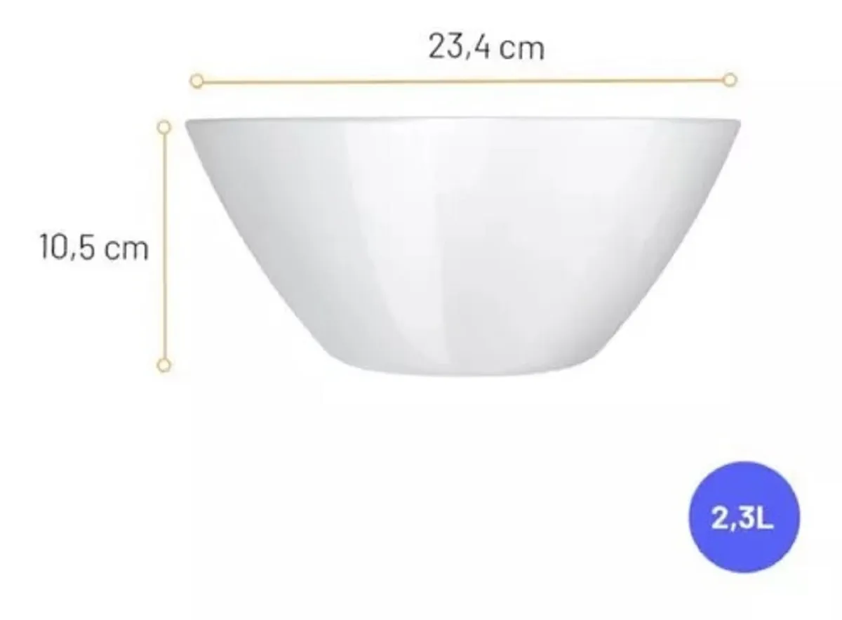 Saladeira Vidro Branco  02,3L Opaline - NADIR - NAF 459 — imagem 2