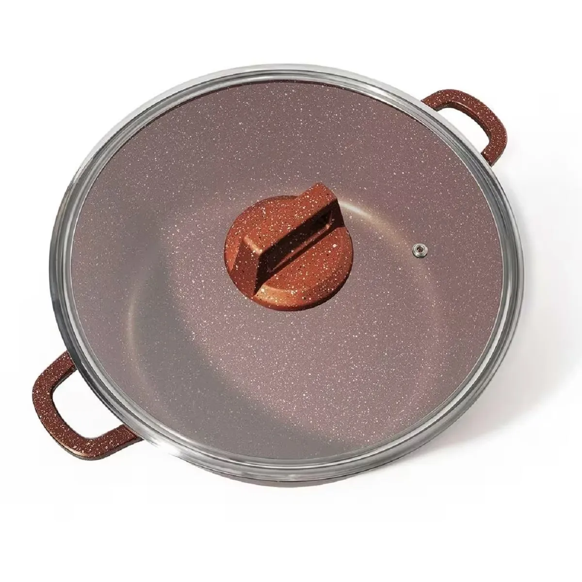 Caçarola Alumínio 4,2L Graniflon 24cm Cobre  Com Tampa Vidro - MARCAMIX - MMX 593 — imagem 2